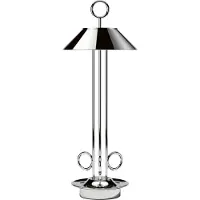 Sigor Oppladbar LED-bordlampe Nudiderot, krom, aluminium, IP54, dimbar