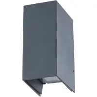 LUCANDE LED-vegglampe Kimian, høyde 17 cm, antrasitt, IP54