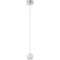 LUCANDE LED-pendellampe Hayley, Ø 9 cm, kromfarget, glass