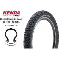 Kenda Slant Six K1080 20´´ X 2.60 Stiv Mtb-dekk