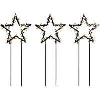 Konstsmide Konstsmide3xSvart met.star grd.stick LED 80cmSvartDekorativ julebelysningFra Homeroom
