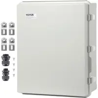 Vevor utendørs elektrisk koblingsboks, 530 x 430 x 200 mm, ABS-plast elektrisk kapslingsboks med hengslet deksel rustfritt stållås, IP67 støvtett vanntett for utendørs elektriske prosjekter