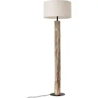 LUCANDE gulvlampe Jorvan, krem, eukalyptus, lin