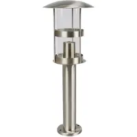 LINDBY sokkellampe Noemi, grå, stål, 50 cm, IP44