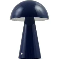 LINDBY Nevijo LED-batteridrevet bordlampe, blå, Ø20 cm, USB, dimmer