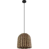 LINDBY utendørs pendellampe Taryn, brun, plast, IP44 35 cm