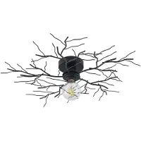 LINDBY taklampe Vetki, Ø 60 cm, svart, 1 lyskilde, metall