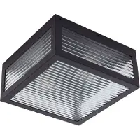 LINDBY utendørs taklampe Bolgar, svart, metall, glass