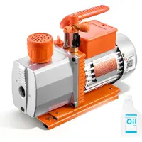 Vevor vakuumpumpe, 7 CFM 198 L/min, HVAC totrinns roterende lamell AC vakuumpumpe, for R134a R22 R410a R1234YF R32, 4-polet motor, for vedlikehold av klimaanlegg i biler, harpiksavgassing, olje inklud