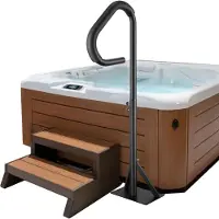Vevor håndtak for boblebad, 360 roterbart spa-siderekkverk med 35"-57" justerbar høyde, rustsikkert spa-trinn i aluminium med håndlist for boblebad med skyv-under-montert base for innendørs og utendør