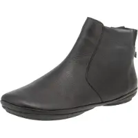 Camper for woman. K400313-002 Right Nina Leather Ankle Boots Black (37), Flat, Zip, Casual