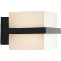 LINDBY Utendørs LED-vegglampe Auron, terningformet