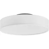 LINDBY LED-taklampe Saira, Ø 30 cm, hvit, tekstil