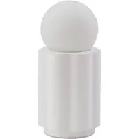 LINDBY bordlampe Nielson, hvit, høyde skjerm 8,5 cm, gips