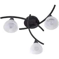LINDBY taklampe Della, svart-gull, Ø 58 cm, 3 lyskilder, E14