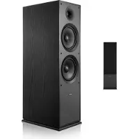 Vevor Passiv Gulvstående Høyttaler, 2-veis, Gulvstående Tårnhøyttaler med 25,4 mm Diskant, Doble 203,2 mm Basshøyttalere, 600 W Peak, 50 Hz–20 kHz Frekvensrespons, Slitesterkt MDF-kabinett, For Hjemme