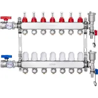 Vevor 7-grenet strålevarmemanifold 1/2" PEX-rør gulvvarmemanifoldsett