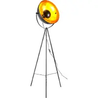 Globo Gulvlampe Timo, svart/gull, metall, 153 cm høy, E27