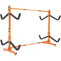 Vevor Frittstående kajakkstativ, kajakkstativ for 4 kajakker og kanoer, kraftig kajakkhenger i stål med polstrede armer og justerbar bredde, maks. 90 kg belastning, for innendørs og utendørs garasje