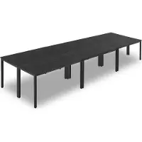 Vevor konferansebord, sett med 6, 1400 mm kontormøtebord for 16 personer, fleksibelt kombinasjonsbordsett, moderne rektangulært møtebord med metallben for kontor, konferanserom, enkel montering