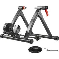 Vevor Sykkeltrener, 6 motstandsnivåer, 660,4–736,6 mm og 700C hjul, sammenleggbart magnetisk sykkelstativ for innendørs trening med hurtigutløser og forhjulsforhøyerblokk, svart