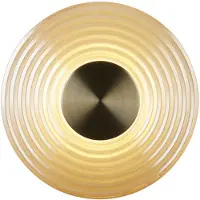 Searchlight LED-vegglampe Cleo, rav-/messingfarget, Ø 30 cm, glass