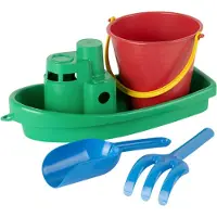 Dantoy Sandleker - 4 Deler - Skip/Bøtte - Grønn - - OneSize - Sandleker
