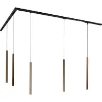 QAZQA Moderne skinnesystem med 5 pendellamper mørk bronse 1-fase - Iconic Frini