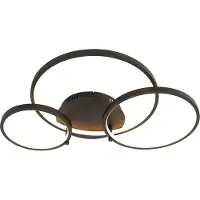 QAZQA Smart taklampe sort 3-lys med fjernkontroll - Rondas
