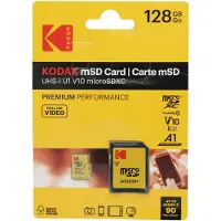 Kodak MicroSDXC 128 GB – UHS-I U1 Class 10 med SD-adapter