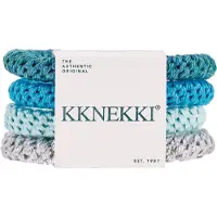 Kknekki Hårstrikker - 4-pack - Sølv/Blå - - OneSize - Hårpynt
