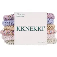 Kknekki Hårstrikker - Slim - 6-pack - Lilla/Beige/Grønn - - OneSize - Hårpynt