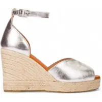 Wonders for woman. YH-PI609_4654_7222 Pilar 09 silver leather espadrilles (40), 5 to 8 cm, Buckle, Casual