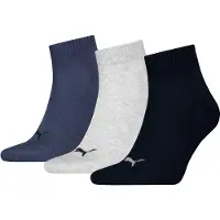 Puma Quarter Socks Unisex (3-Pack), Clothing, Navy/Grey/Nightshadow Blue, 47-49