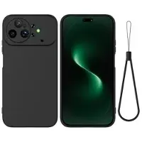 Mtp Products Huawei Nova 15 Ultra Flytende silikon-deksel med håndstropp - svart
