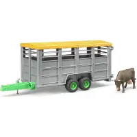 BRUDER Livestock trailer with 1 cow toy