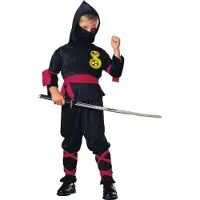 Rubies Kostymer - Black Ninja - - 8-10 år (128-140) - Kostymer