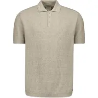 No-excess Strikket Poloskjorte Beige Taupe Størrelse