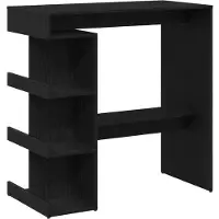 vidaXL Barbord med hylle Svart Eik 100 x 48 x 101,5 cm Konstruert tre