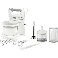 Bosch MFQ36490 håndmikser med bolle, 450 W, bolle i rustfritt stål, hvit