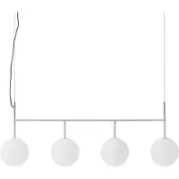 Audo Copenhagen Audo TR Bulb Frame hengelampe, 4 lyskilder, stålgrå/hvit