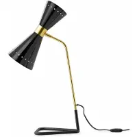 Stilnovo bordlampe Megafono, svart, høyde 62 cm, metall