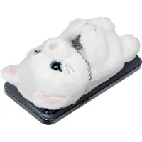Laut MAGMOJI Marshmallow Cat - Lomme for mobiltelefon / kredittkort - MagSafe-samsvar - plysjtøy, nylon zipper