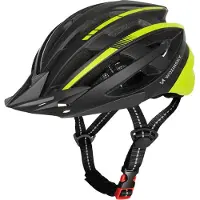 Wozinsky MTB sykkelhjelm med avtagbart visir og USB-lys bak M - svart og gul
