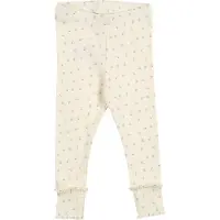 Green Cotton Leggings - Rib - Spring Dekorasjon - Tofu/Nektar/Shell Blu - - 68 - Leggings