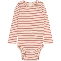 Petit Piao Body I/e - Rib/Modal - PPSky - Dusty Rose Striped - - 62 - Langermet Body