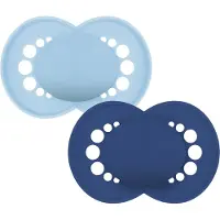 Mam Smokker - Original - 2-pack - 16–36 Md. - Lyseblå/Mørkeblå - - OneSize - Smokk