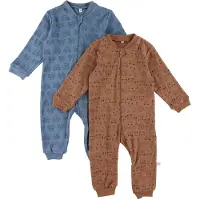Pippi Baby Jumpsuiter - Nattdrakter - 2-pack - Blue Mirage - - 68 - Jumpsuit