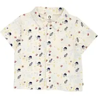 Müsli Skjorte k/e - Sea - Tofu/Hamp/Navy - - 1 år (80) - Skjorte K/E