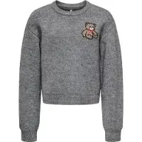 ONLY Genser - Strikk - KogTeddy - Medium+ Grey Melange/Tedd - - 7-8 år (122-128) - Genser